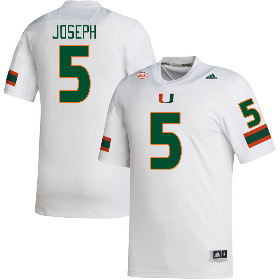 Men #5 Ray Ray Joseph Miami Hurricanes College Football Jerseys Stitched Sale-White